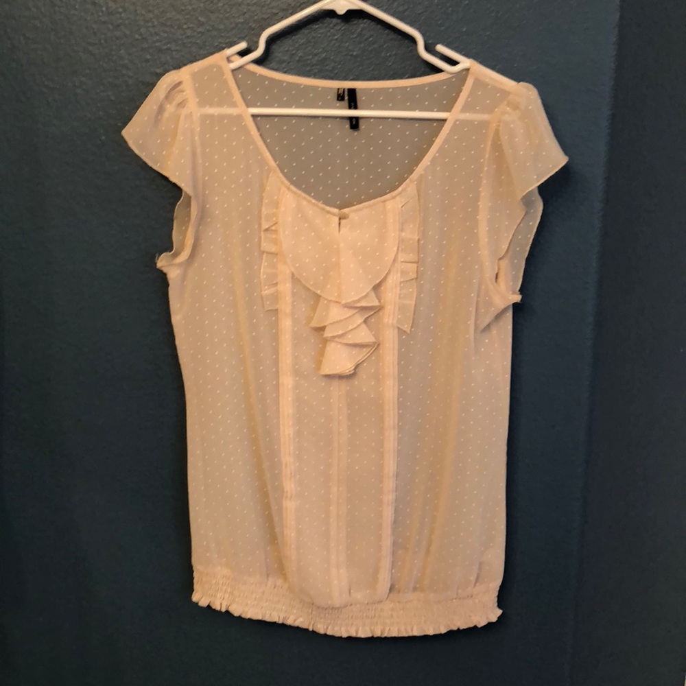 Sheer cap sleeve top